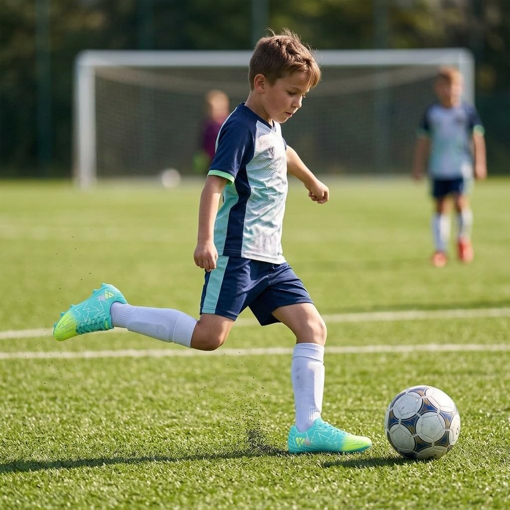 Vizari Lucia Junior FG - Tacos de fútbol para niños | Tacos de fútbol sintéticos con suela de TPU | Tacos de fútbol perfectos para niños y niñas para un ajuste ancho o regular