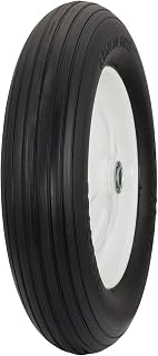 Marathon 4.80/4.00-8" Flat Free Tire on Wheel, 3" Hub, 3/4" Bearings, Ribbed Tread