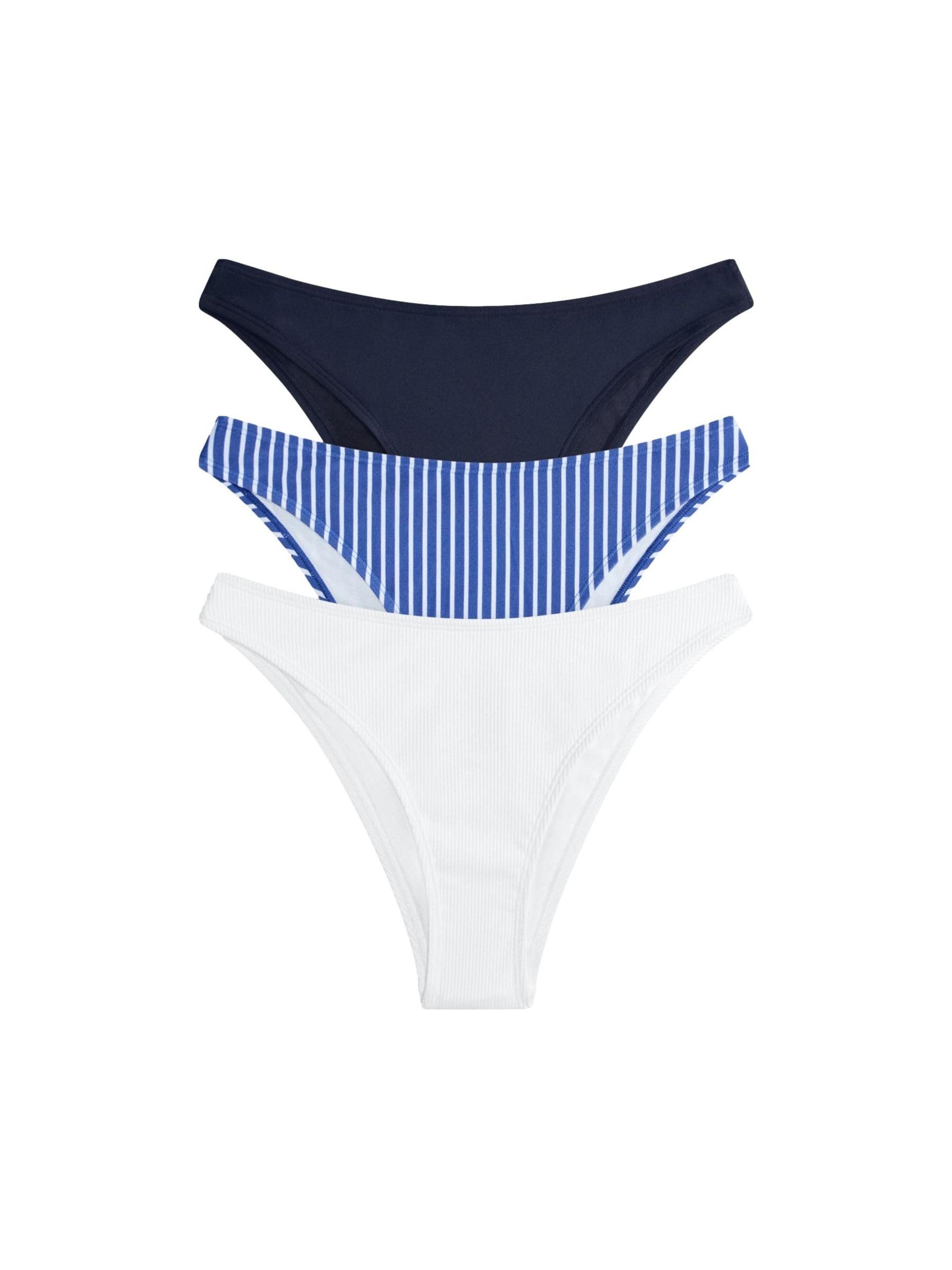 THE SET Kobiety THE SET - Zestaw 3 par wysoko wyciętych majtek od bikini