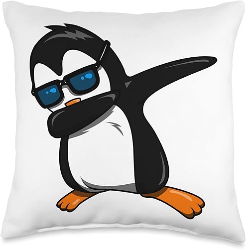 Tanzender Pinguins mit Brille Eis Vogel Pinguine Dabbing Sunglasses Funny Penguin Throw Pillow, 16x16, Multicolor