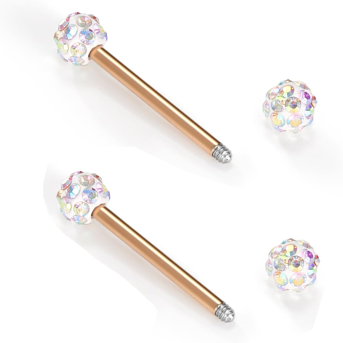 VCMART 12mm-18mm 14G Tongue Rings Nipple Straight Barbells Surgical Steel Body Piercing Jewelry - Image 4