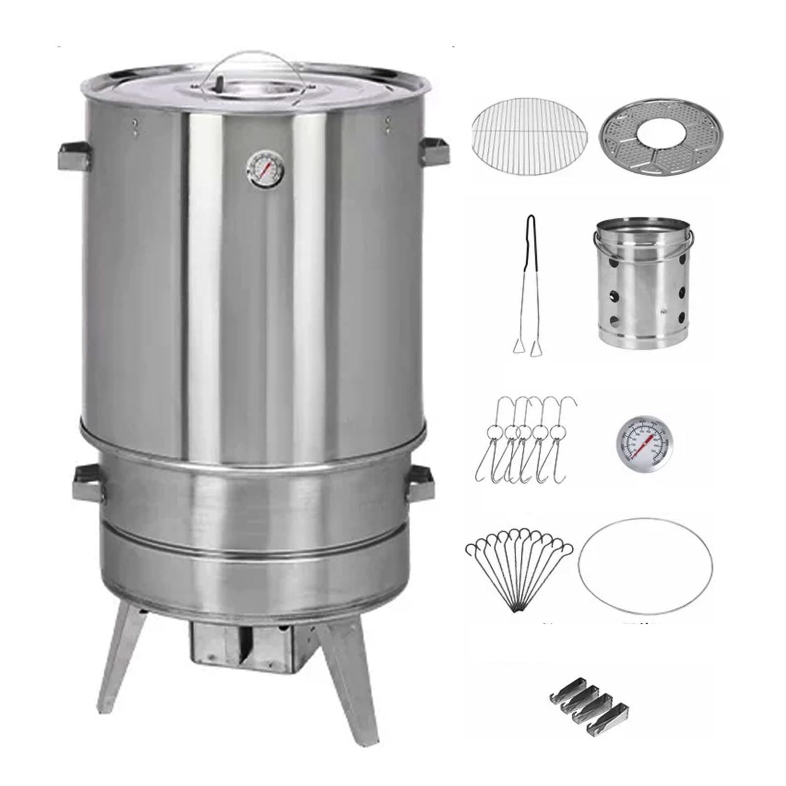 Affumicatore e griglia a carbone a 360° | Affumicatore barbecue versatile per sapori perfettamente infusi | Attrezzatura di cottura all'aperto ideale per gli amanti della carne e gli appassionati di