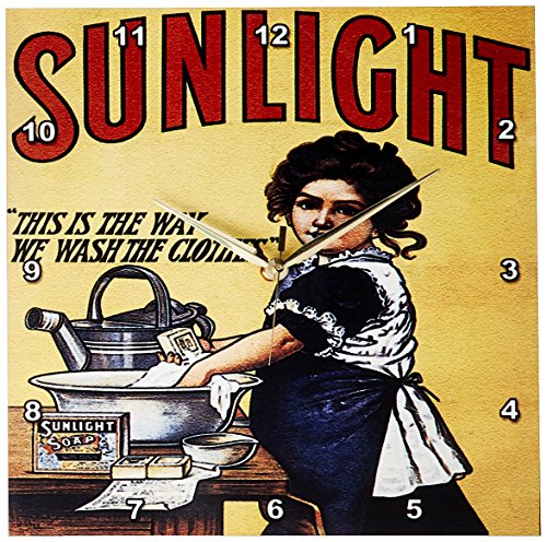 3dRose DPP_130016_2 Vintage Sunlight Laundry Soap Advertising Poster Wall Clock, 13 by 13"