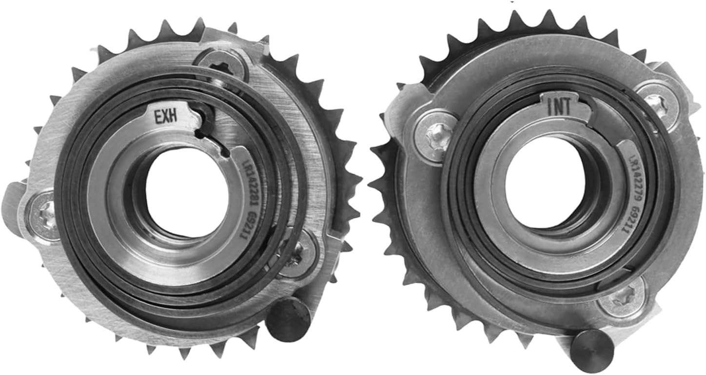 PT204 Engine Camshaft Time VVT Sprocket 2Pcs Fits for Jaguar F-Pace/F-Type/XE/XF 18-23, Land Rover Defender 110/ Discovery Sport/Range Rover Evoque 2.0L OE LR142279 LR142281 LR091759