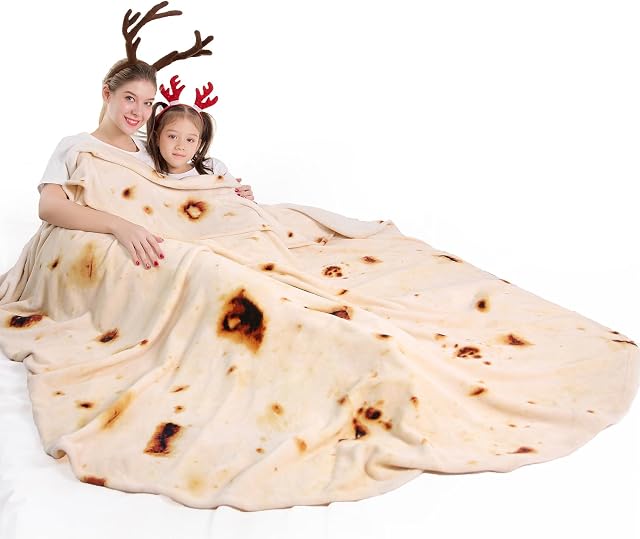 Burrito Tortilla Throw Blanket (71 Inches)