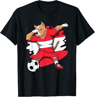 Dabbing Pitbull Austria Soccer Fans Jersey Austrian Football T-Shirt