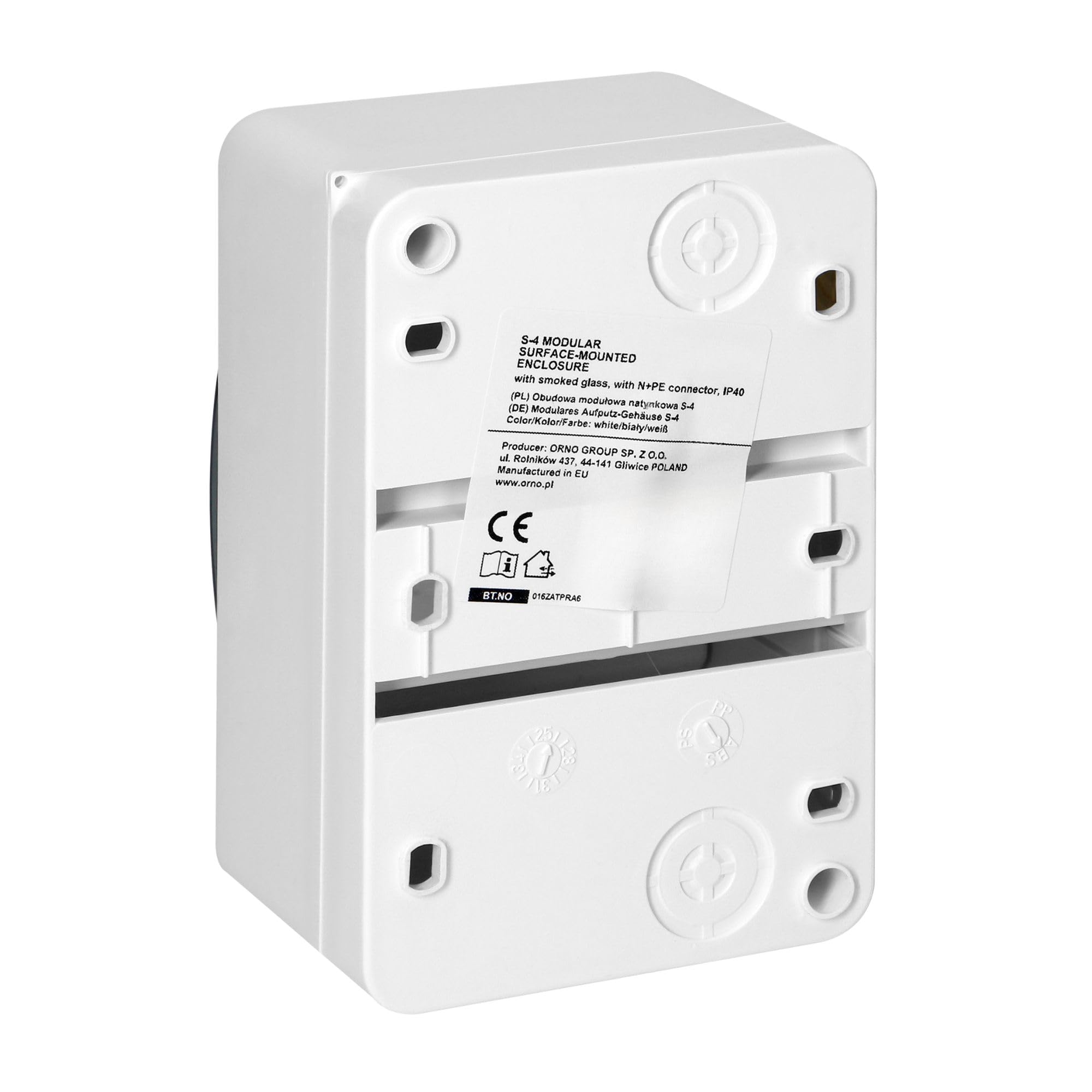 Caja Distribucion Electrica Modular Carcasa Plástica IP40 Caja Estanca Exterior Electrica con Tapa Ahumada - Cuadro Electrico Superficie con N+PE 1 Fila (4 módulos)