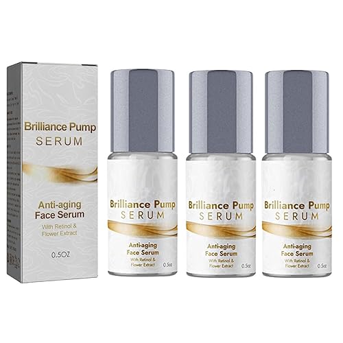 Suero de bomba Brilliance de 3 piezas, suero antiarrugas para el cuidado de la piel Brilliance Pump, suero facial antienvejecimiento, reduce las