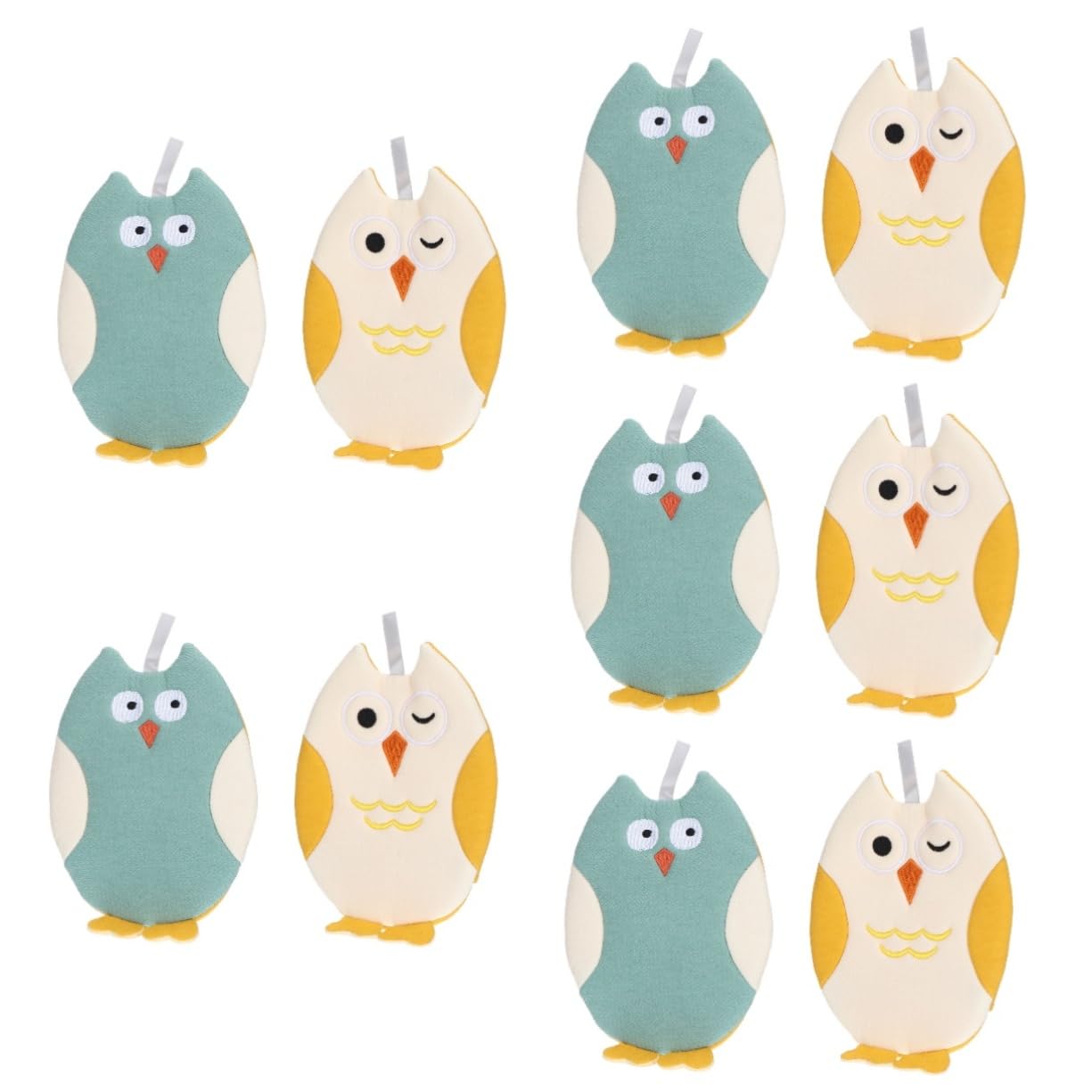 Healvian 10pièces De Bain Éponge Pour Garçon Fille Serviettes De Cartoon Owl Owl Douceur Et Confort Pour Bain Des Bébés