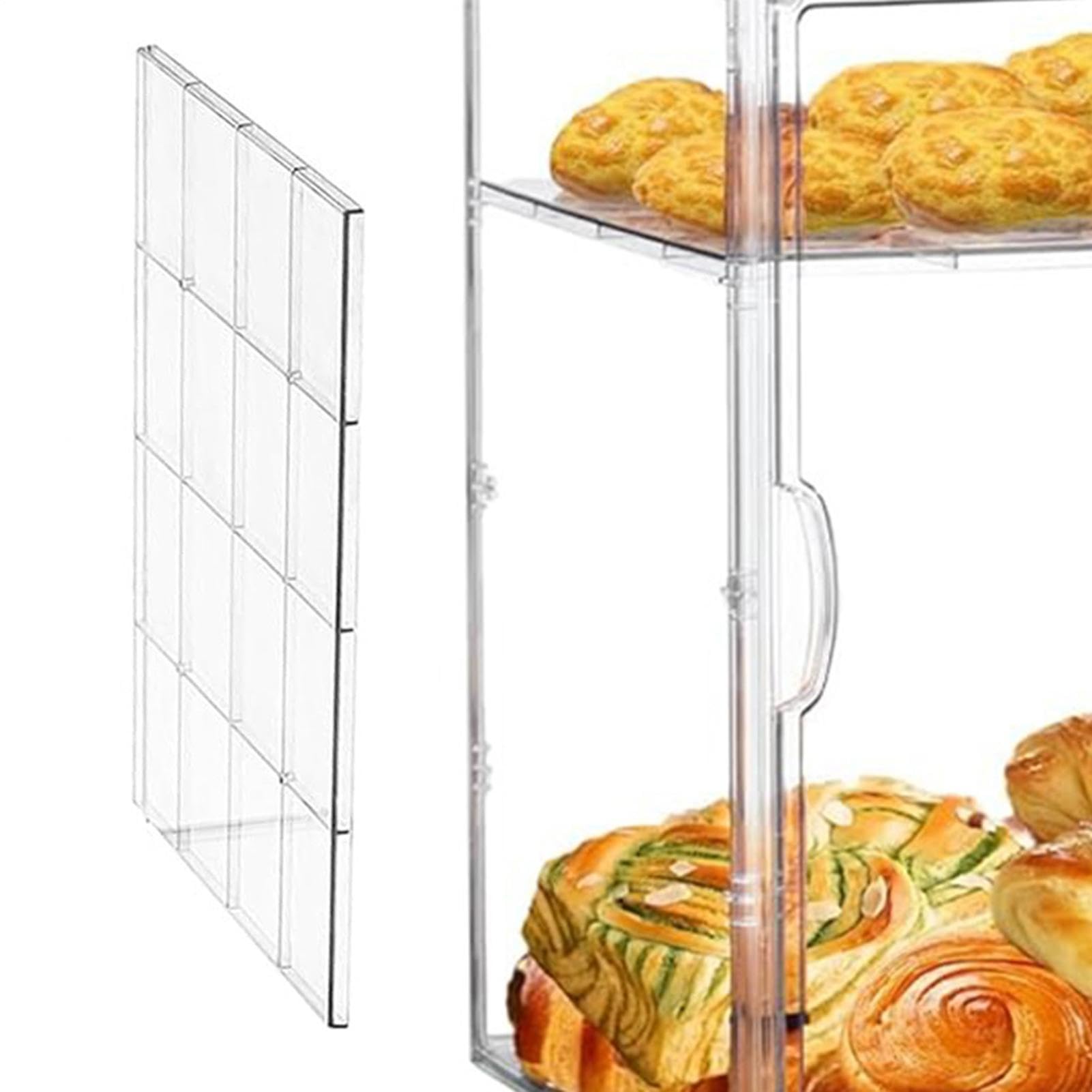Expositor De Pastelería Gran contenedor expositor transparente de acrílico | De Pan Transparente para encimera, esquina, despensa, sándwich, tostada, hogaza, masa, bollo, mantequilla,