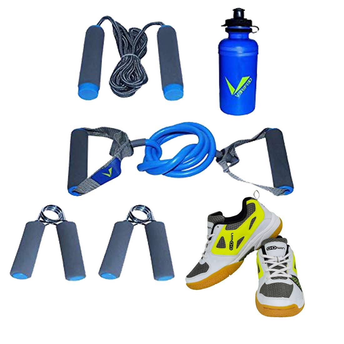Gowin Badminton Shoe Staunch White/Lime Size-12 Kids with Verified Training Set-image-32