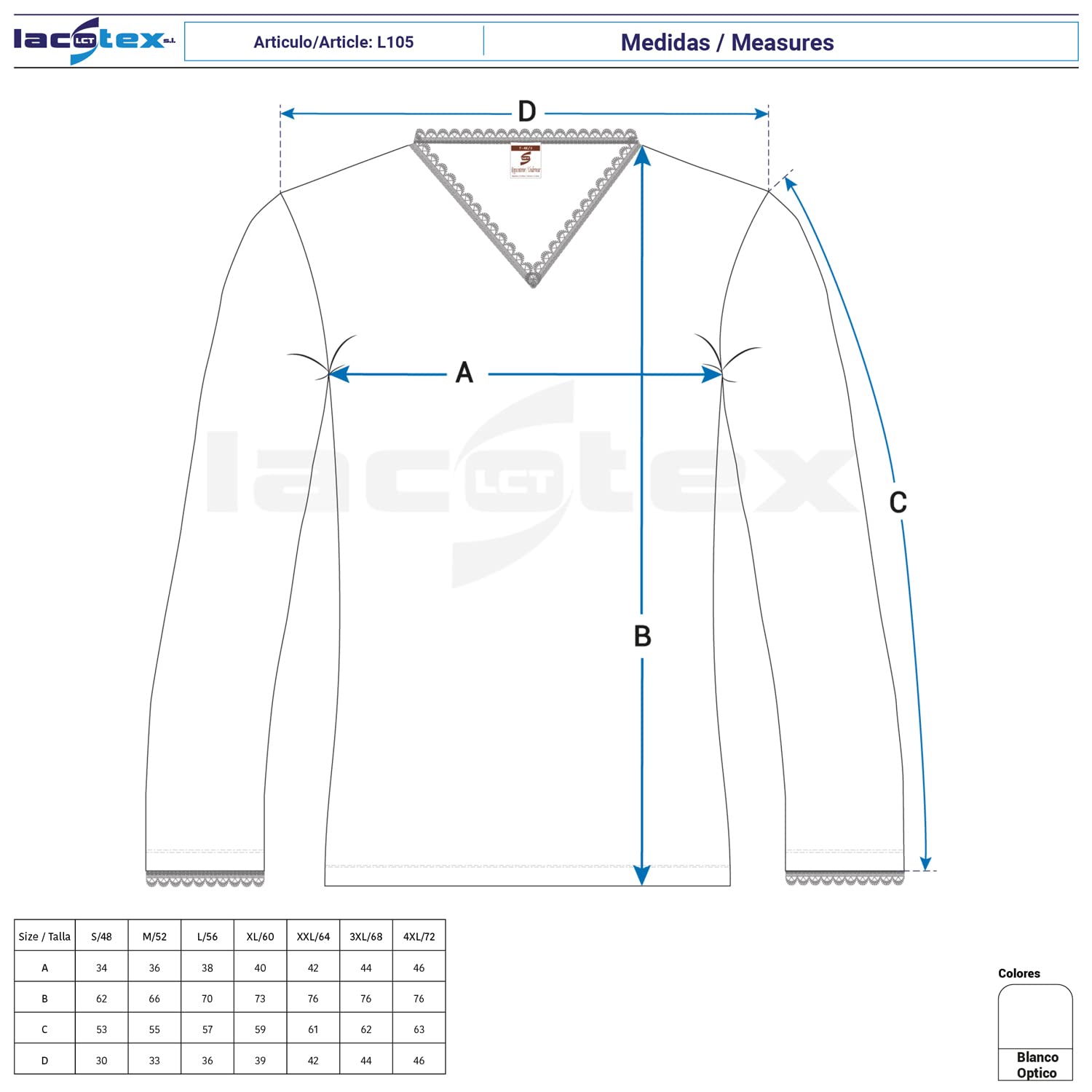 Lacotex Camiseta Interior Termal de Mujer | Camiseta Manga Larga y Cuello Pico Térmica | Confort y Protección Térmica Interior | LCT105