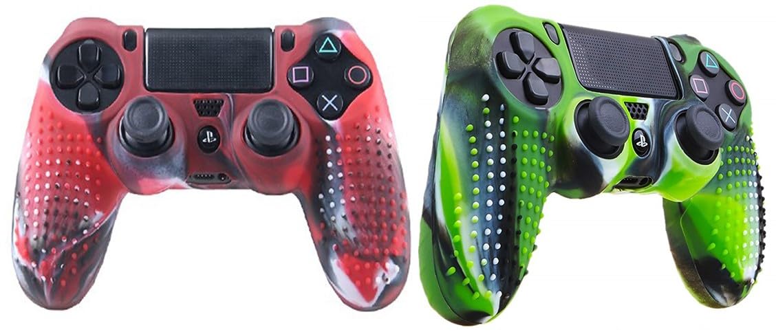 PSS 2Pack Silicone Cover for PS4 Controller, Anti-Slip Shockproof Soft Rubber Protective Case Cover Skin Protector Case Compatible for PS 4 Controller Gamepad (Green Camo Dot/Red Camo Dot) (B0C8NDT7XJ) Amazon Price History, Amazon Price Tracker