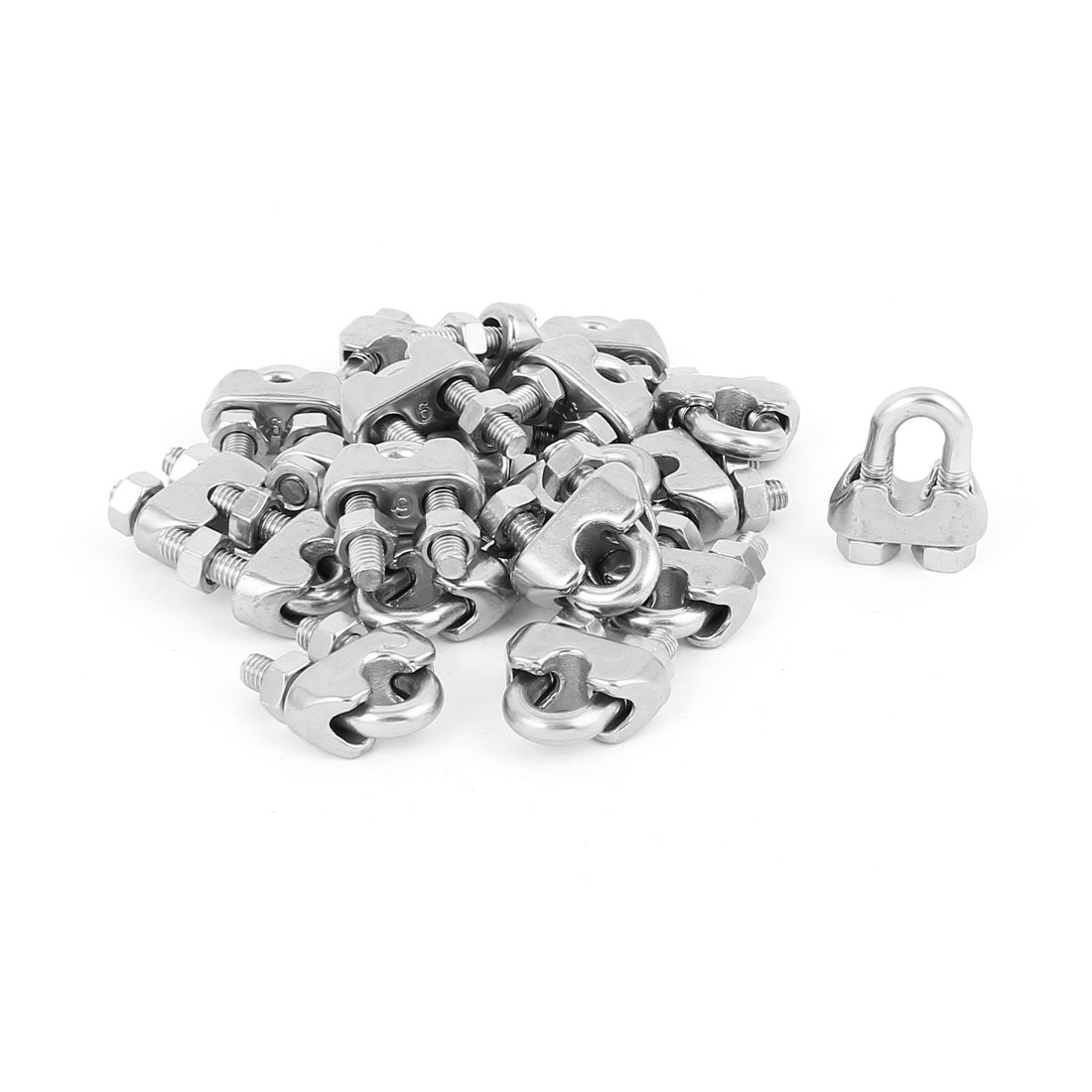 Aexit Clip per cavo a morsetto Sella in acciaio inox M6 20 pezzi per cavo metallico (254f76102e81b67b8b56d5be16b586a0)