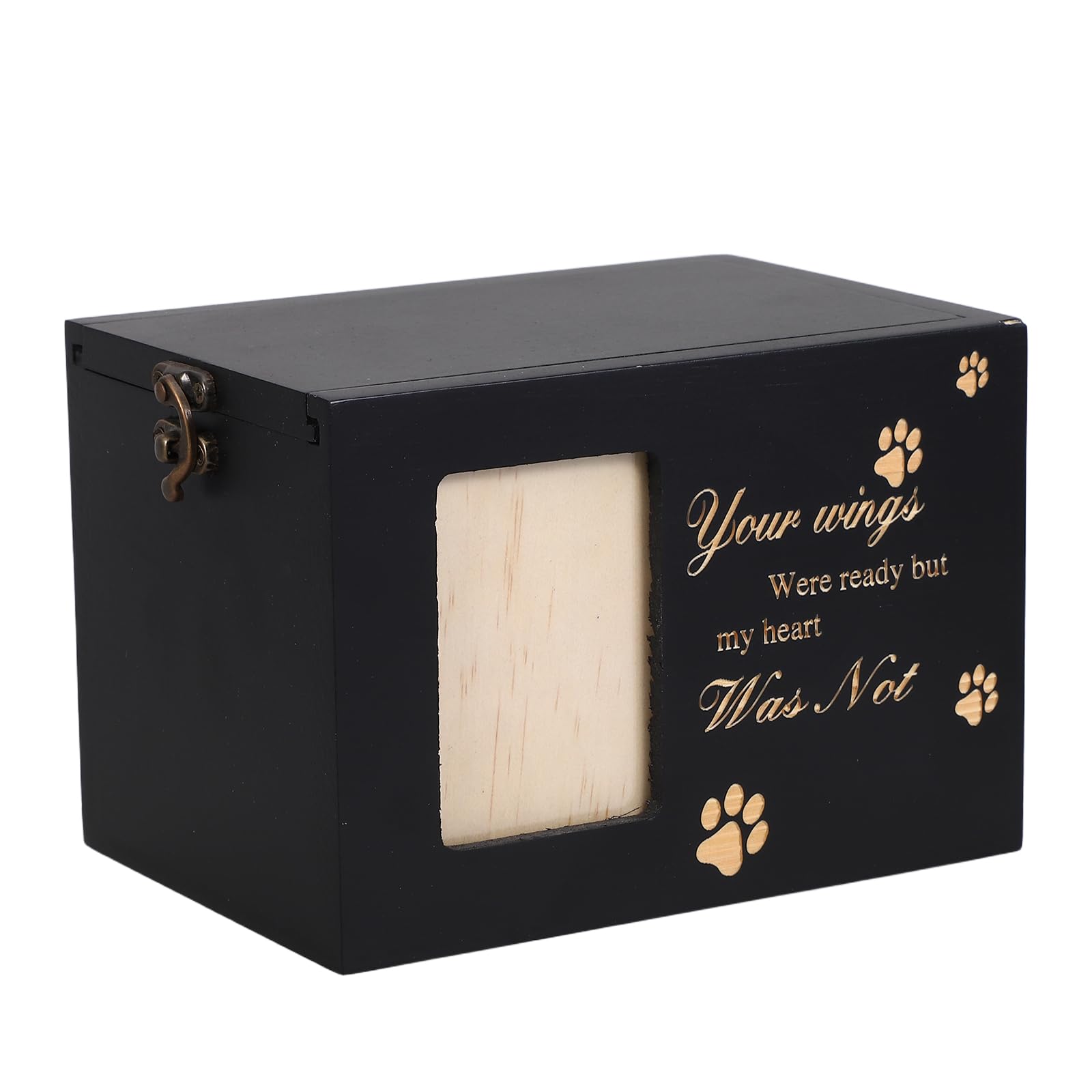 Coffret funéraire en bois pour animaux avec cadre photo souvenir