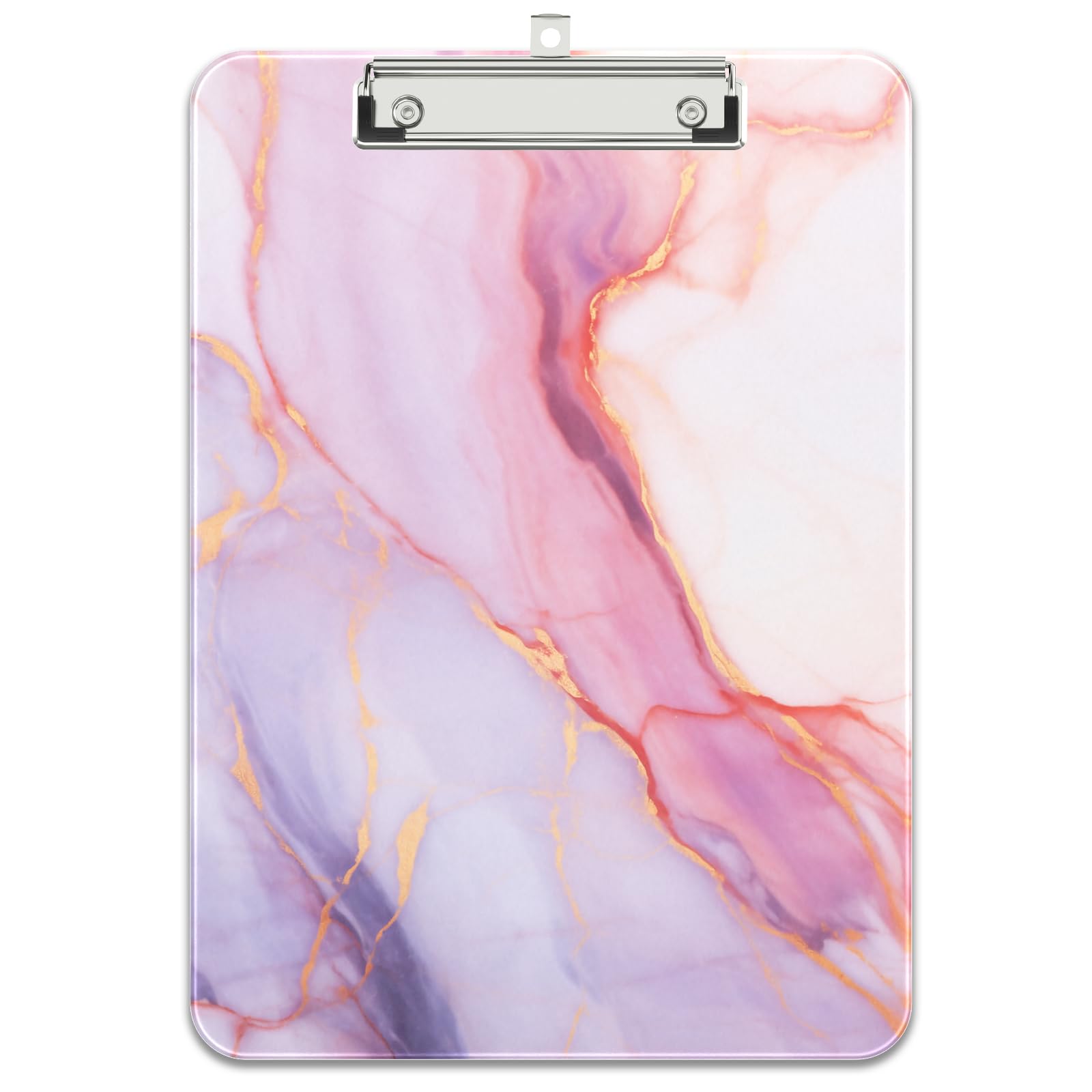 Rimilak Plastic Clipboards with Metal Clip, A4 Letter Size 9 x 12.5 in, Office Decorative for Students Women Men and Kids, Cute Custom Pattern, Pink