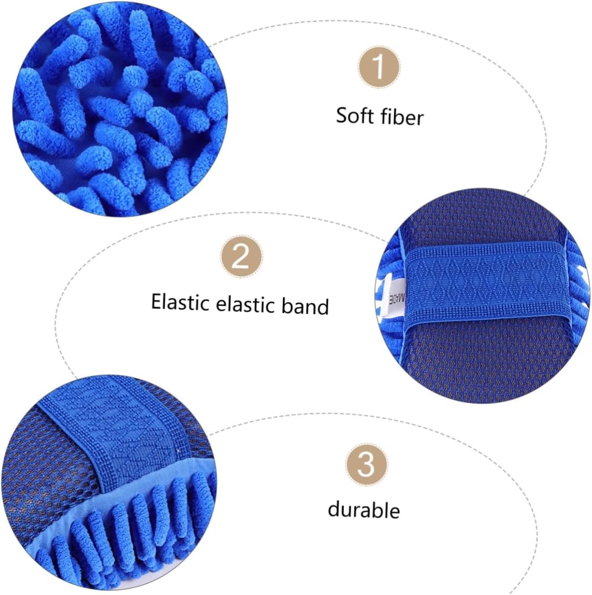 Cabilock 3sets Car Cleaning Gloves Durable Auto Cleaning Mitts for Scratch Car Wash Multi Purpose Tool and Bathrooms 2pcs*3