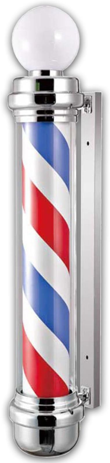 Large Barber Shop Pole 54" Bright Globe Light Motorized Rotating Stripes Parlor Salon Open Sign