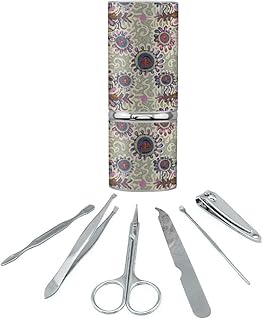 Flowery Fancy Amoeba Pattern Stainless Steel Manicure Pedicure Grooming Beauty Care Travel Kit