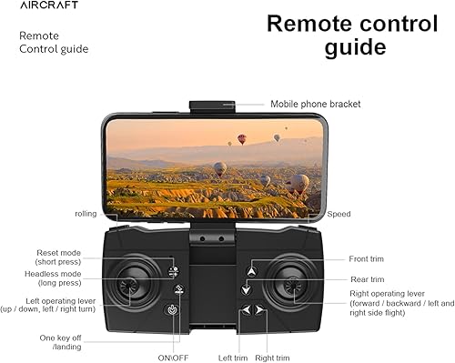 Miniatura 8 de happyYEE Dron con cámara FPV HD 4K para niños y adultos mini avión RC plegable WiFi cuadricóptero con retención de altitud modo sin cabeza ajuste de