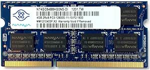 NANYA NT4GC64B8HG0NS-DI 4GB Notebook SODIMM DDR3 PC12800(1600) UNBUF 1 ...