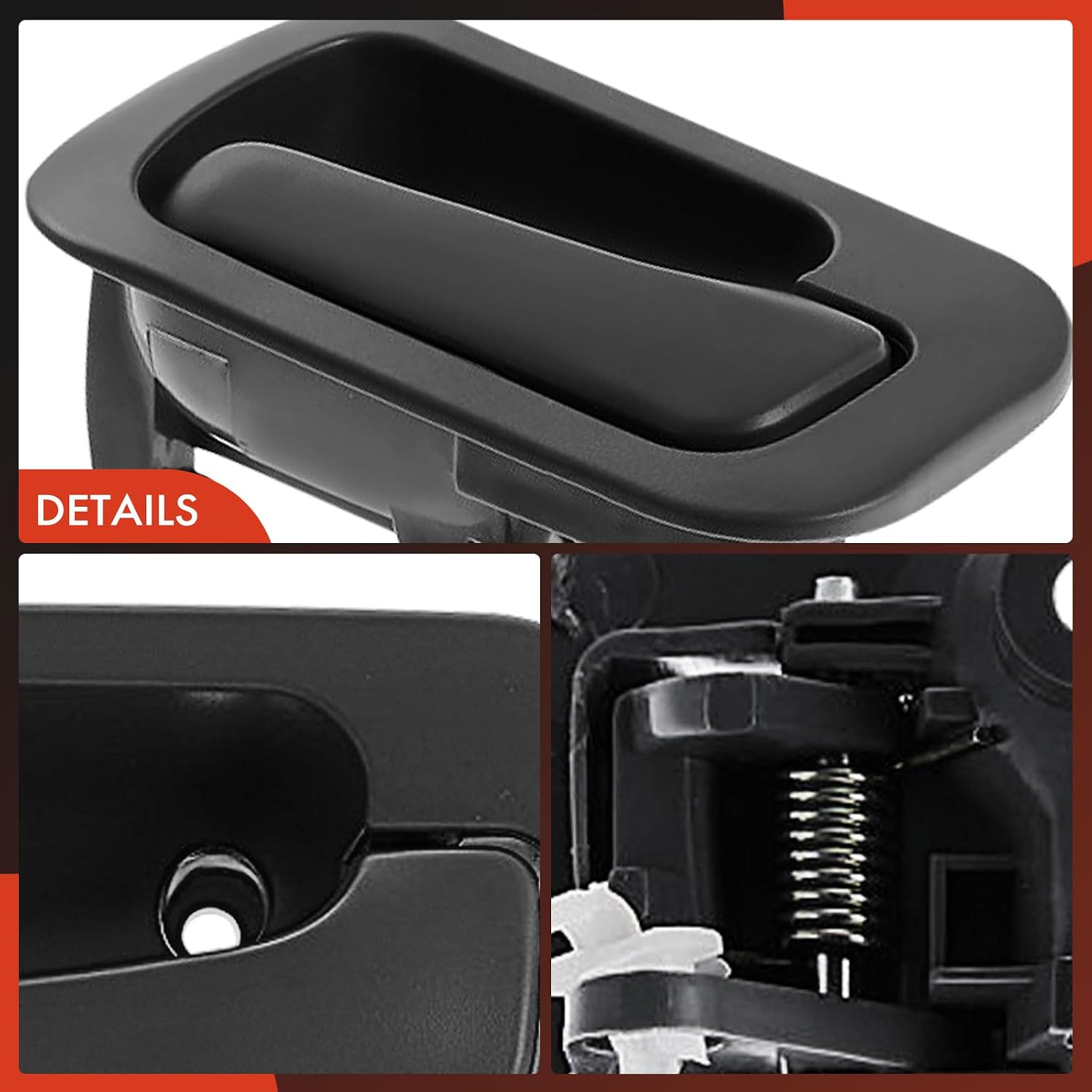 A-Premium Front or Rear Passenger Side Interior Door Handle Compatible with Honda Civic 1992 1993 1994 1995, Sedan, Gray, Replace# 72160-SR4-A02ZA, HO1352113