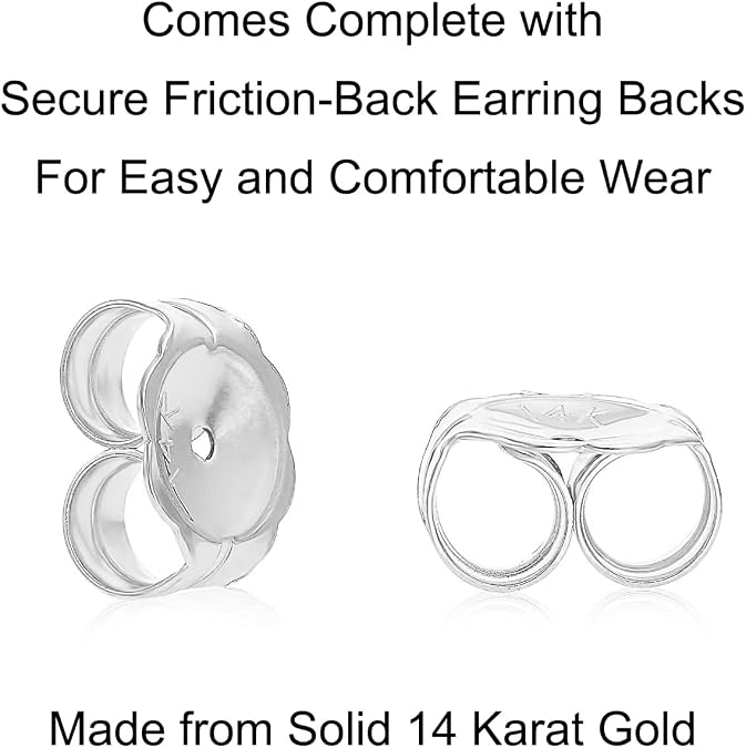 Solid 14K Gold Star Studs Small Earrings With Cubic Zirconia