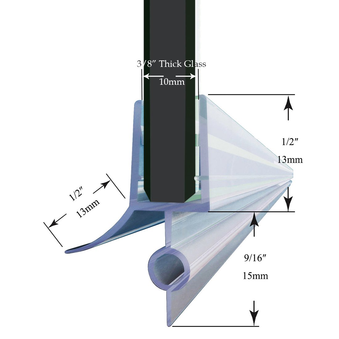 Buy ELEGANT Shower Plastic Strip 28" 72mm Long Clear Vinyl Shower Door