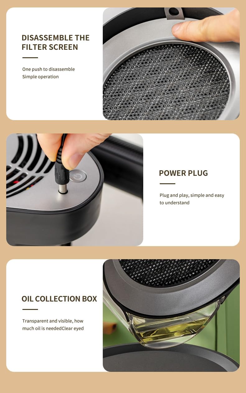 Adjustable Height Portable Range Hood - Low Noise Kitchen Smoke Extractor with Washable Filter for Stove Top, Apartments & RVs