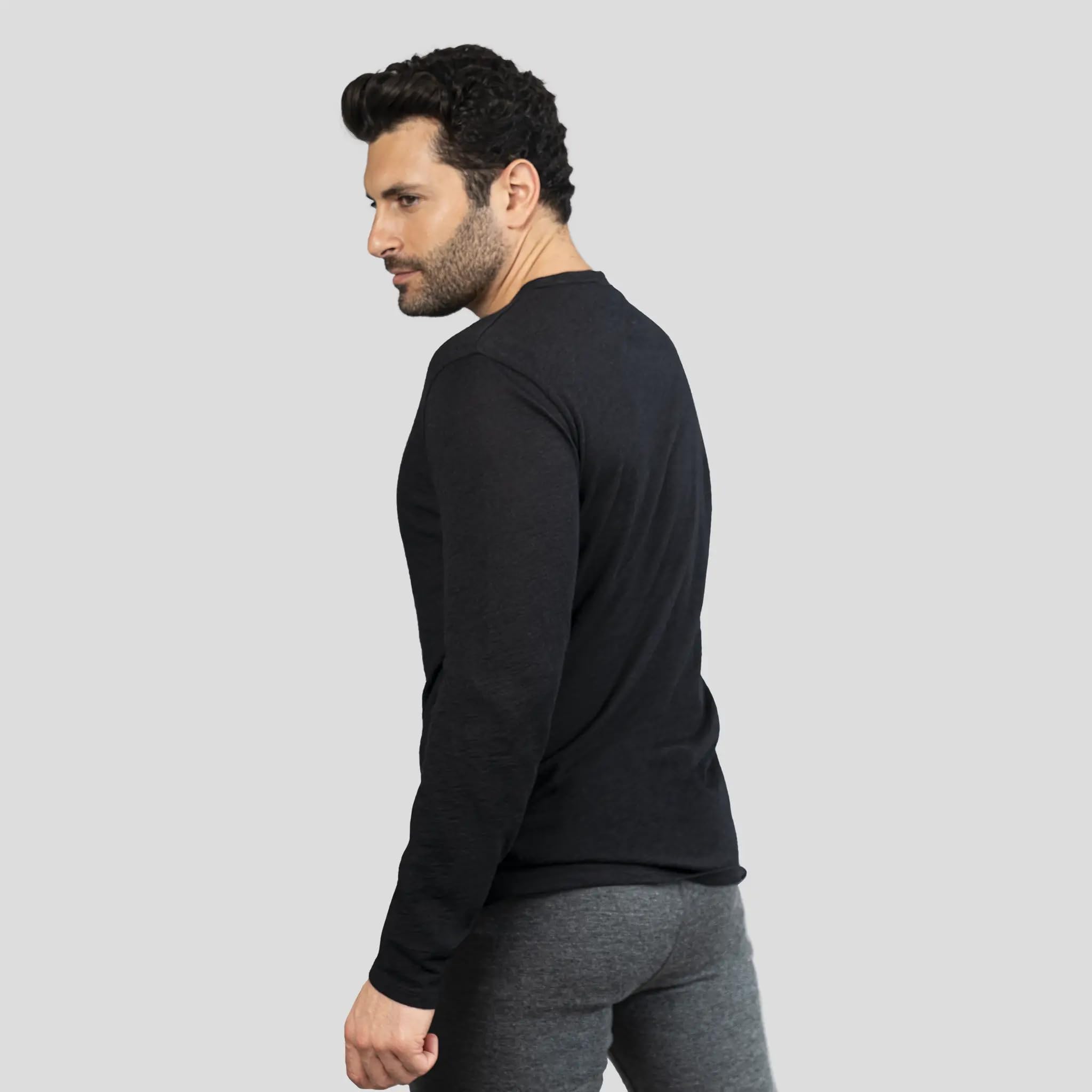 Arms of Andes Men's Alpaca Wool Long Sleeve Base Layer: 160 Ultralight