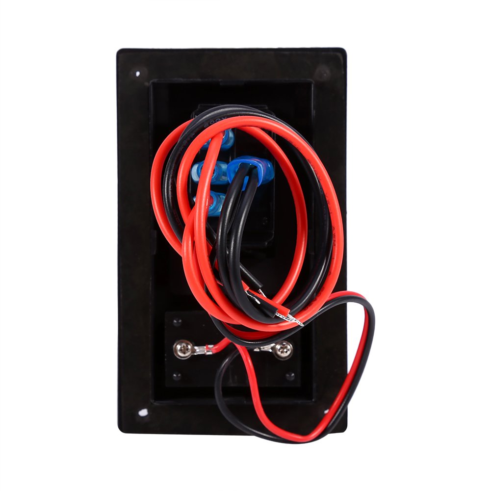 Qiilu 12 V DC Marine Boot Voltmeter LED Panel Dual Battery Test Rocker Schalter ON-OFF-ON Nockenschalter