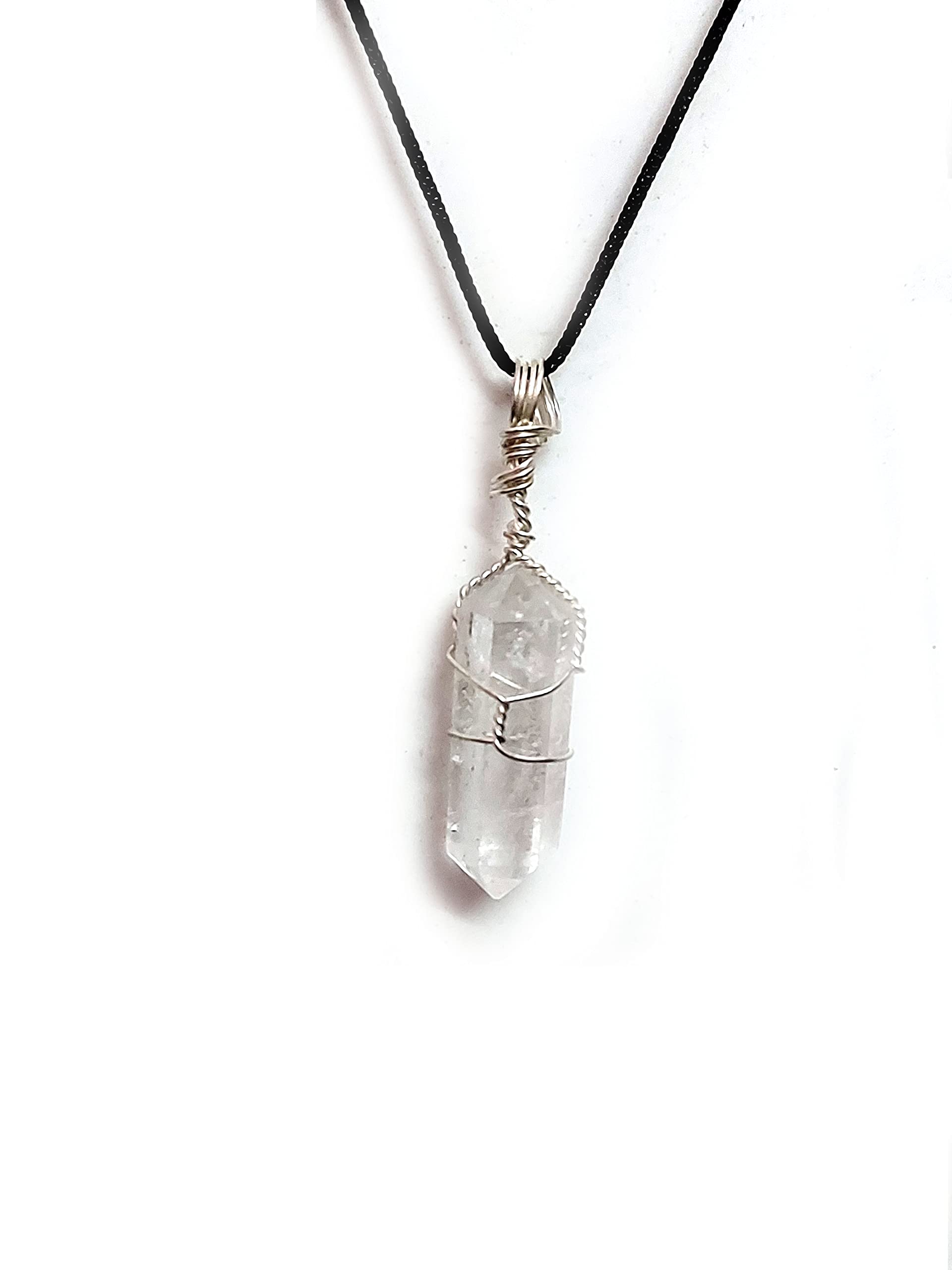Natural Clear Quartz Crystal Double terminated Pendant For Men And Women-image-31