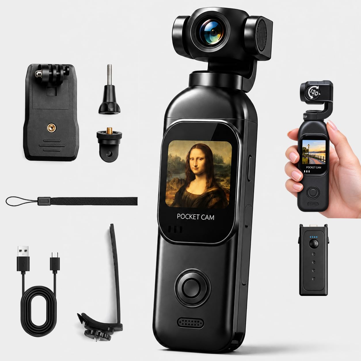 JETO 1080P Vlogging Camera with Rotating Lens, WiFi App