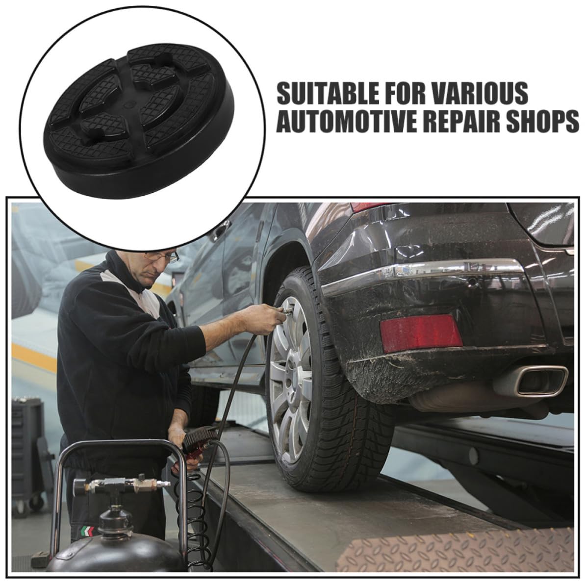 2 Stück Gummipuffer aus Gummi Schwarz, stabile Falz Hebeplatten 85x85mm für Pkw und Lkw Hebebühnen, ideal für Fahrzeugwartung in Werkstätten