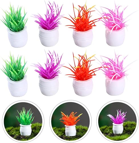 Miniatura 6 de Gadpiparty 8 piezas de plantas artificiales en maceta plantas suculentas artificiales en macetas para el hogar oficina sala de estar mesa escritorio