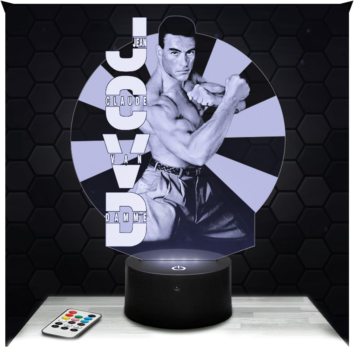 Lampephoto.fr - JC Van Dam 3D Lamp Bedside Lamp, Decoration Collection Belgian Actor, Gift Idea for Men and Women, JC Van Dam Night Light, Bedroom Decor Original Christmas, Gift Idea for Men and Women — image 1