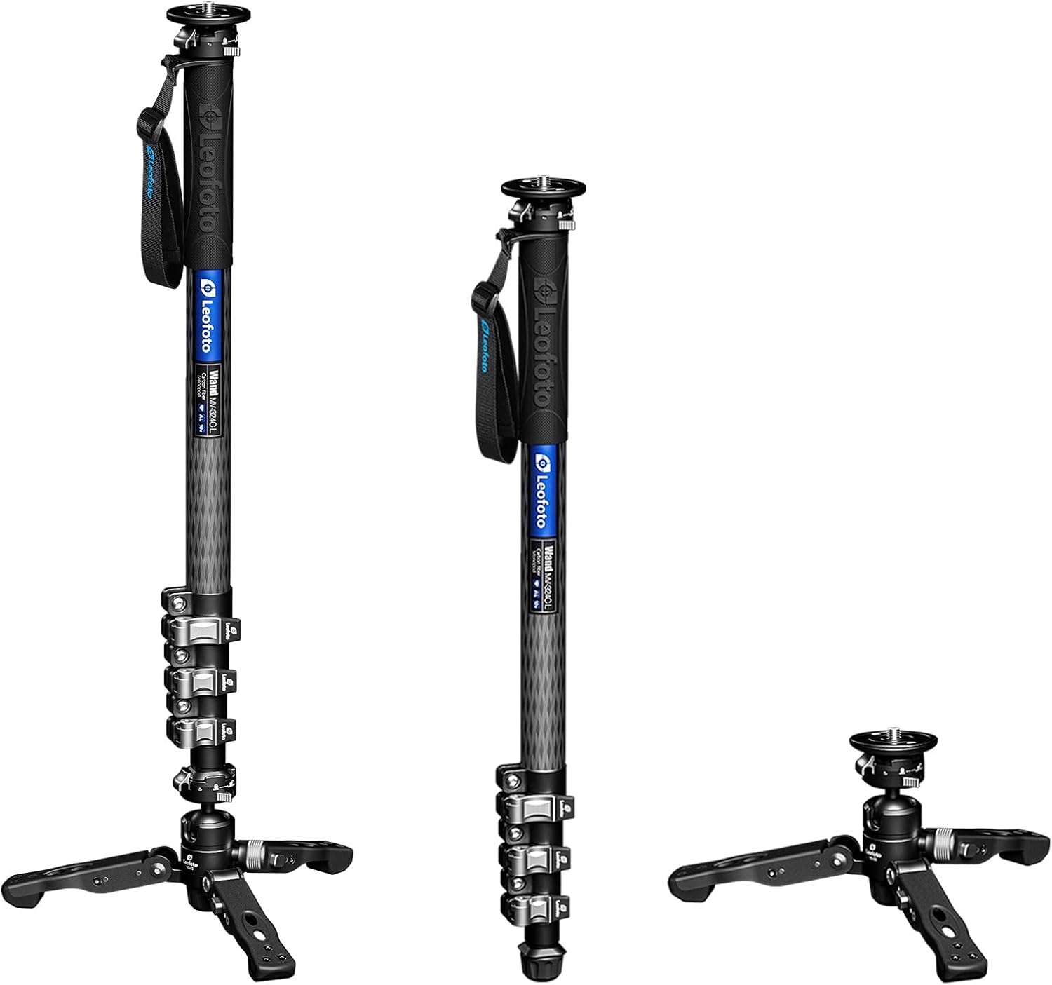Carbon Fiber Lightweight Camera Monopod with Ball Head Feet, Double Quick Lock System with Quick Release Plate, MaxLoad 6kg, Weight 1.2kg, Max Height 180cm, Big Flip Lock (MV-324CL+VD-03)