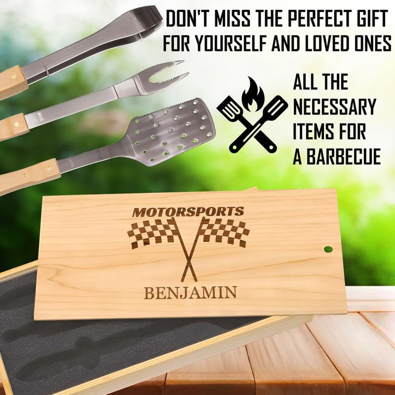 Set de BBQ personalizado caja de madera miniatura 6