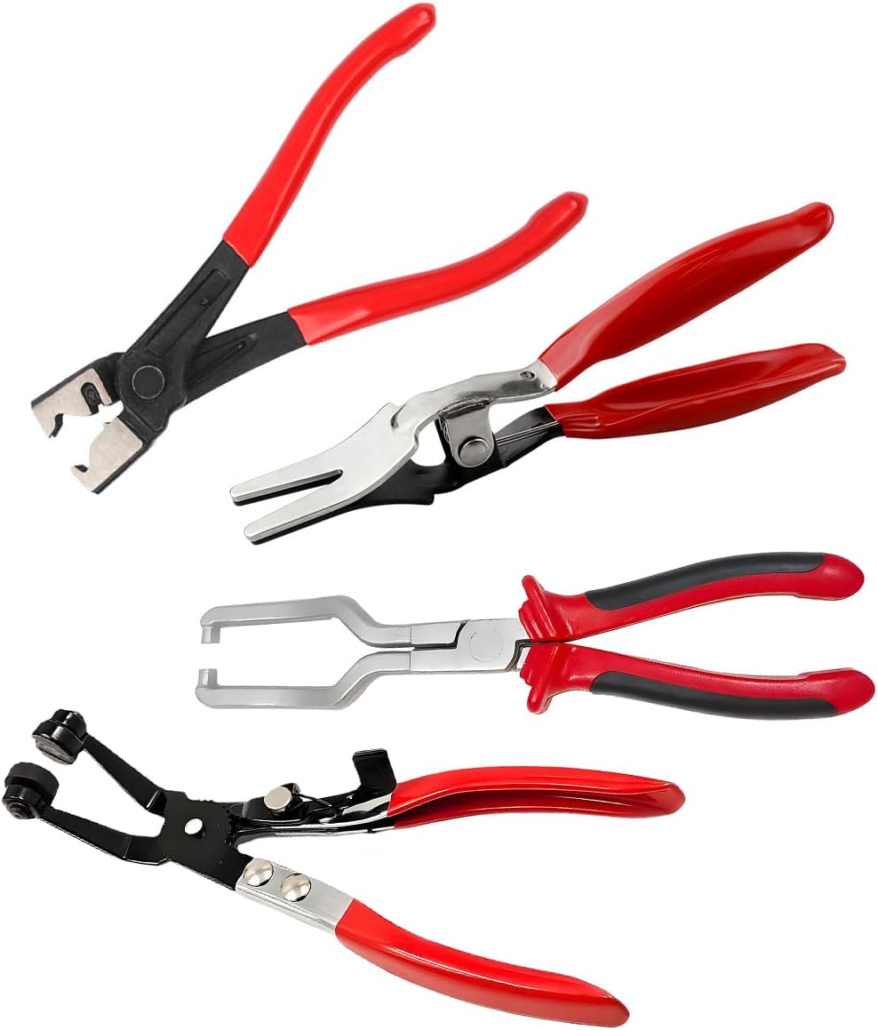 4PCS Car Hose Removal Pliers, Effortlessly Vehicle Fuel and Vacuum line Tubes Separator Tool with Handle, Automotive Hose Pipe Remover Pliers, Universal for SUV RV Truck