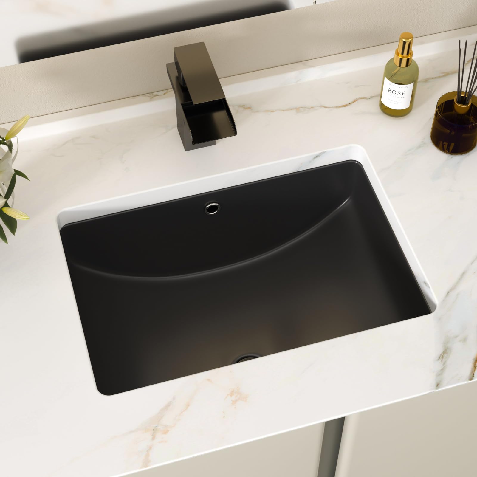 black undermount bathroom sink 20 x 14 inch rectangular | ceramic rectangular vessel sink modern residential commercial use lavatory vanity sinks