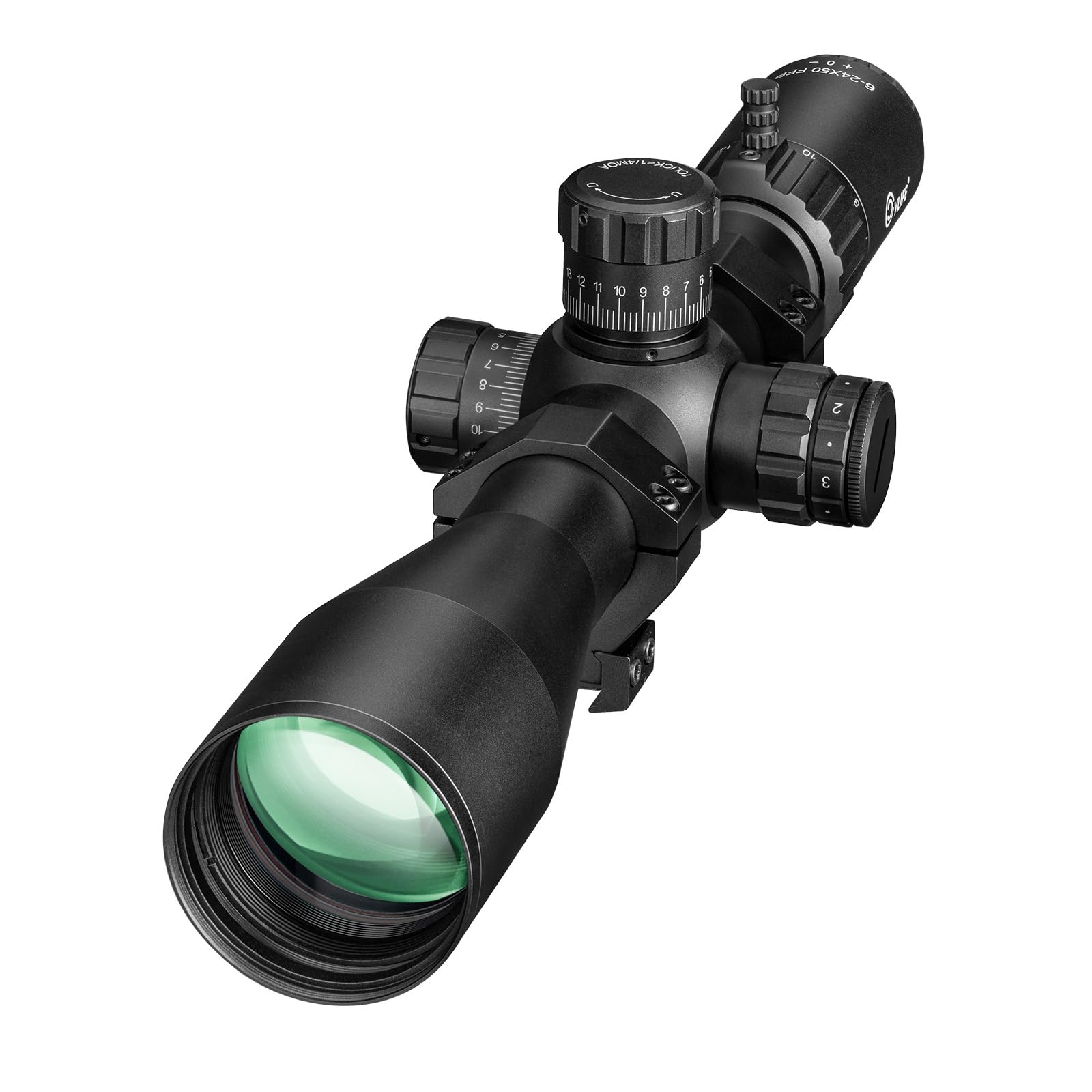CVLIFEBearPower 6-24x50 FFP Rifle Scope - First Focal Plane Scope with Illuminated Reticle, Zero Stop, Zero Reset, Parallax Adjustment - 34mm Tube with Scope Rings