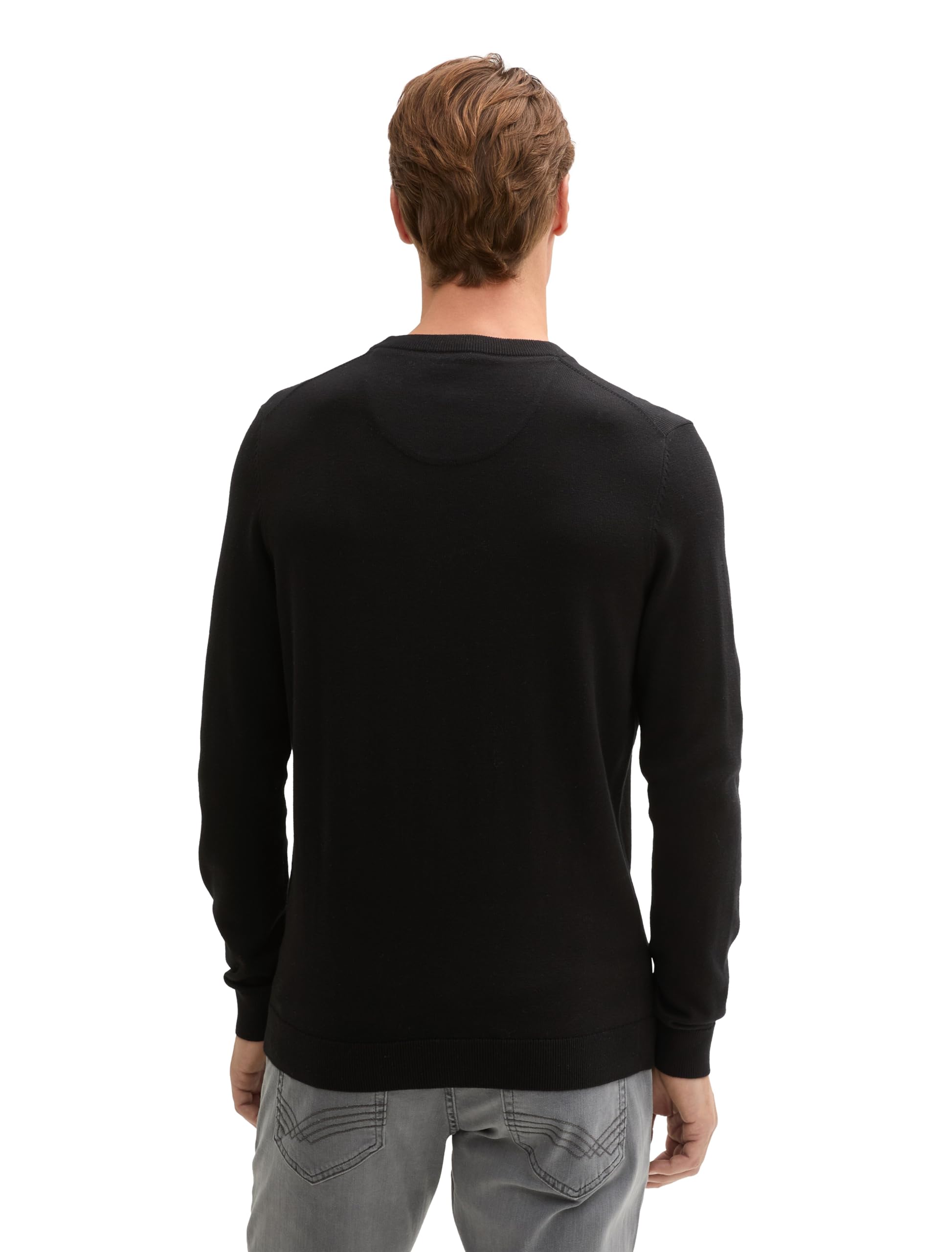Tom Tailor Herren Basic Strickpullover mit Rundhalsausschnitt