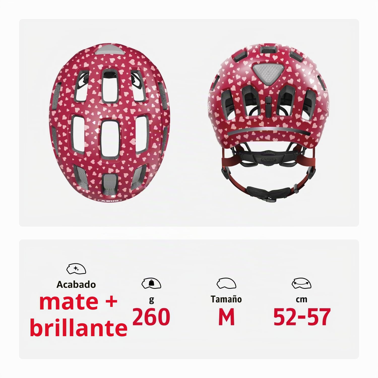 ABUS Youn-I 2.0 Bike Helmet - with Light for Children, Teenagers and Young Adults - for Girls and Boys