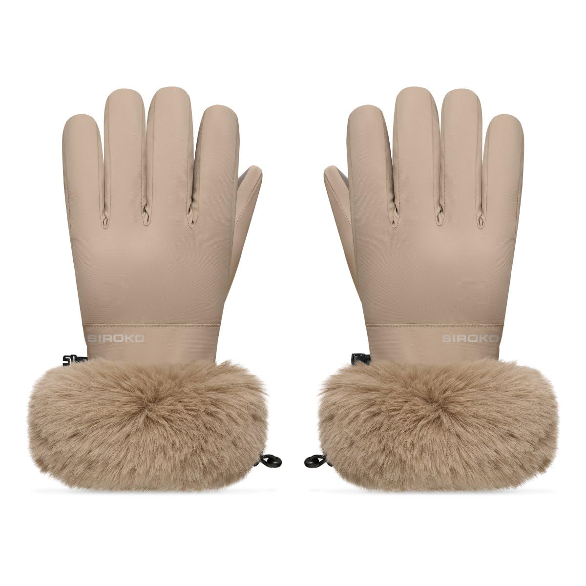 SIROKO Guantes Retro Pelo esquí Langlauf Camel Beige