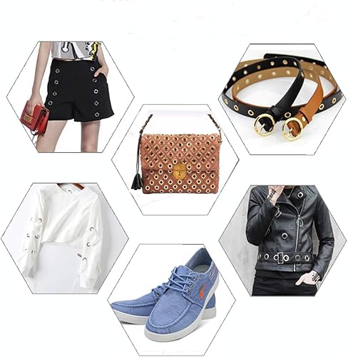 Miniatura 5 de Kit de ojales de metal de 316 pulgadas, 400 ojales con 3 piezas de herramientas de instalación y caja para zapatos, ropa, bolsa de manualidades,