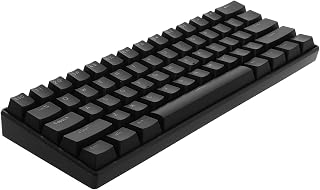 有線メカニカルゲーミングキーボード 61キー クリック式青軸 RGBバックライト ブラック 人間工学設計 PCゲーム オフィス作業用 ゲーミングキーパッド コンパクト配列