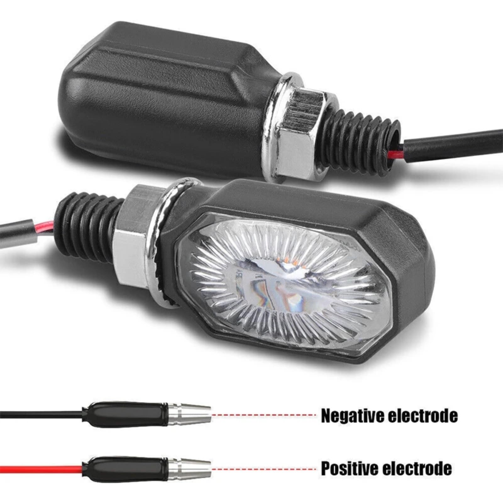 12V 10mm 2 Fili Universale Sinistra Destra Indicatore Di Direzione Moto Indicatore Lampada Ambra Lampeggiante Lampeggiante Impermeabile(4pcs)