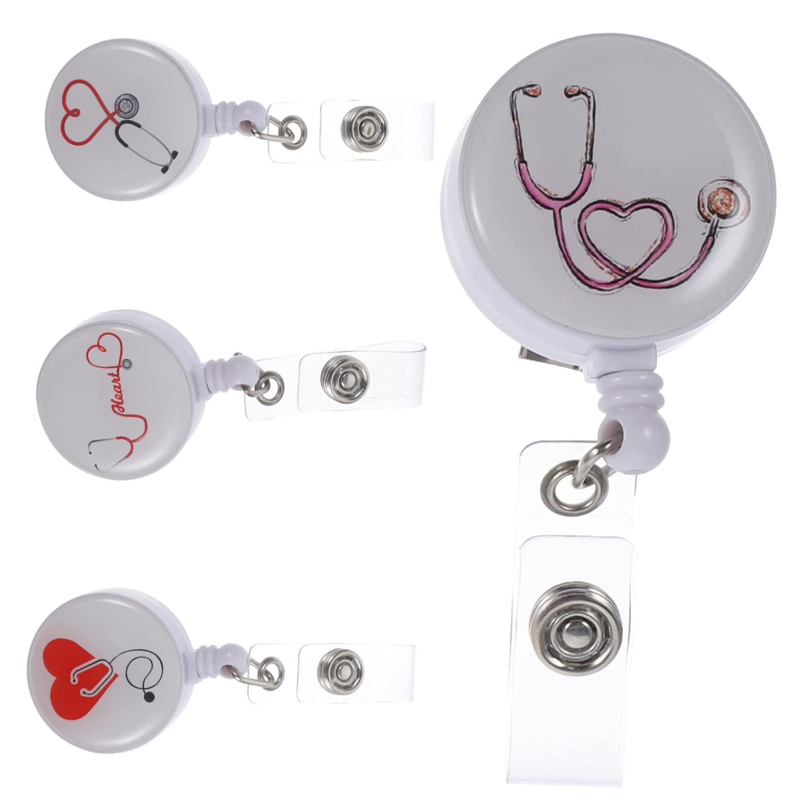 ARTIBETTER 4 Ensembles Clip Porte-badge Infirmière Clips De Bobine De Badge Étiquette De Clip De Nom Allaitement Porte-badge Avec Clip De Badge D'identification De Nom Alliage 4 Pièces * 4