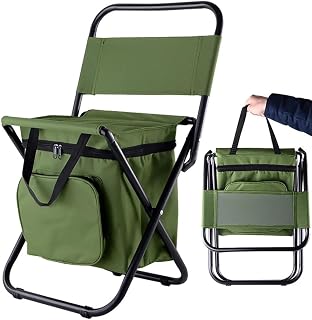 Silla Camping Plegable Ligera con Bolsa Térmica - Silla Plegable Playa y Camping – Ligera, Compacta y Resistente con Respaldo Ergonómico y Estructura de Aluminio para Exterior