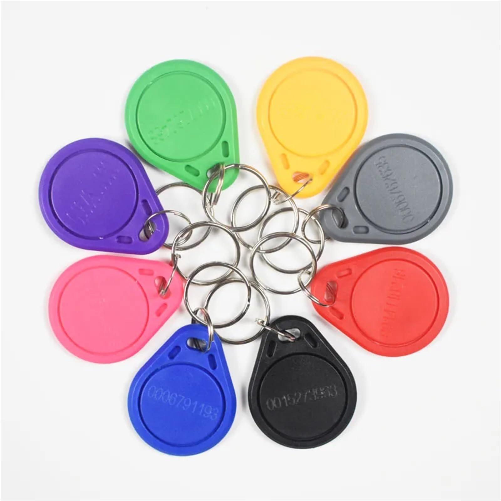 20Pcs/Lot 125Khz EM4100 TK4100 RFID Tag Key Fob Keyfobs Keychain Ring Token Proximity ID Card Chip for Access Control Attendance(Pink)
